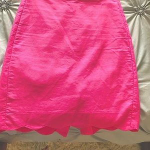 Neon Pink JCrew Skirt with super cute bottom cut!